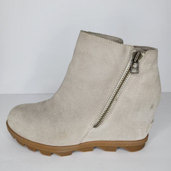SOREL Joan of Arctic Wedge II Zip sz 8 Soft Taupe - Picture 4 of 13
